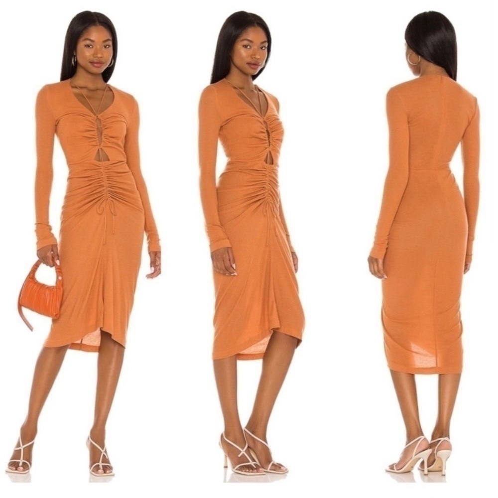 Song of Style Zuri Midi Dress in Dusty Rose Sz S